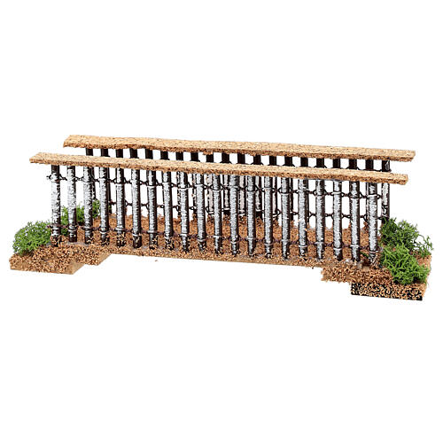 Pont bois liège 24 cm pour crèche 10 cm 4