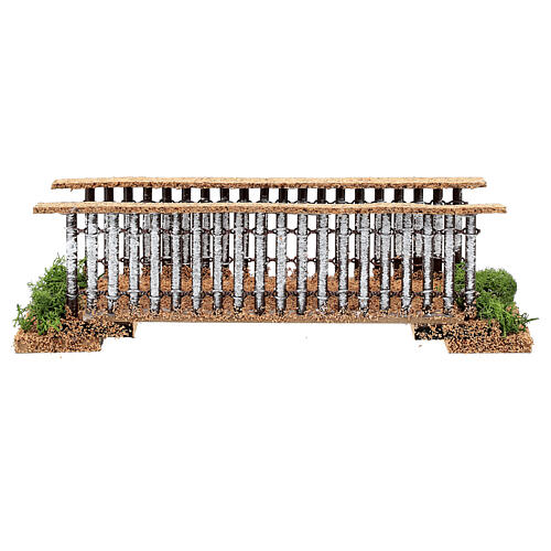 Ponte madeira e cortiça 24 cm para presépio com figuras de 10 cm 1