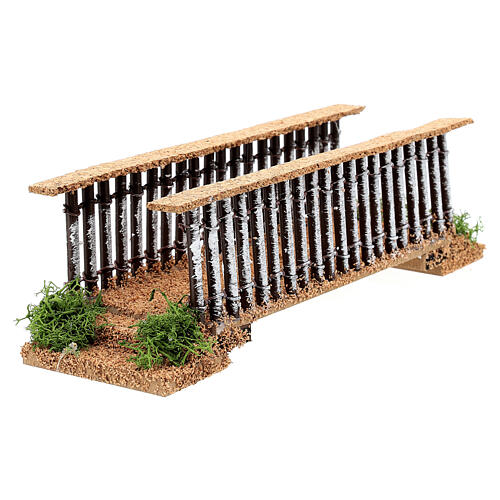 Ponte madeira e cortiça 24 cm para presépio com figuras de 10 cm 3
