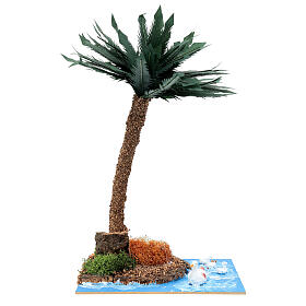Palmeira moldável com lago e patos para presépio com peças de 10-12 cm