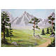Nordic Nativity Scene background with pines and mountains 70x100 cm s1