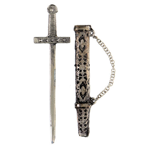 Conjunto 3 espadas para Reis Magos 13 cm metal para presépio napolitano com peças de 30 cm 2