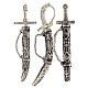 Wise Men three swords 13 cm metal 30 cm Neapolitan nativity s1