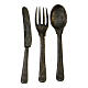 Three-piece metal cutlery set for Neapolitan Nativity 20-25 cm s1