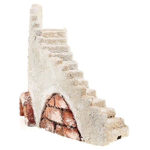 Rustic staircase for 8 cm Neapolitan nativity 20x30x10 cm 3