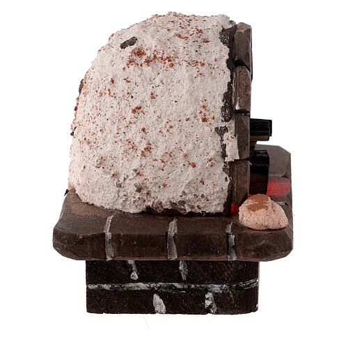 LED oven with stone finish for Nativity Scene with 15 cm characters 10x12x8 cm 4