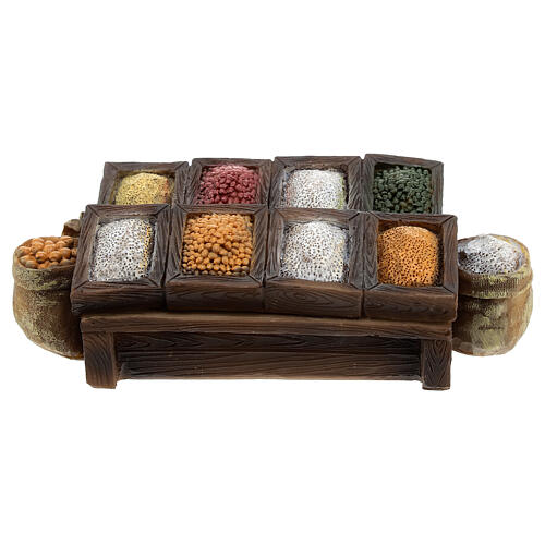 Stall with spices of 5x12x5 cm for Nativity Scene with 10 cm characters 1