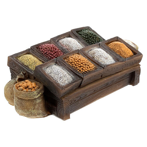 Stall with spices of 5x12x5 cm for Nativity Scene with 10 cm characters 4