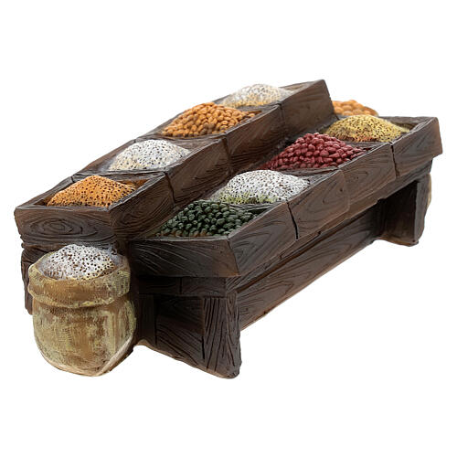 Stall with spices of 5x12x5 cm for Nativity Scene with 10 cm characters 5