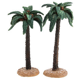 Resin palm trees, set of 2, for Nativity Scene with 12 cm characters