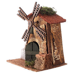 Rustic windmill for Nativity Scene with 10-12 cm characters 20x15x10 cm