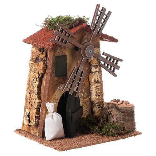 Rustic windmill for Nativity Scene with 10-12 cm characters 20x15x10 cm 3