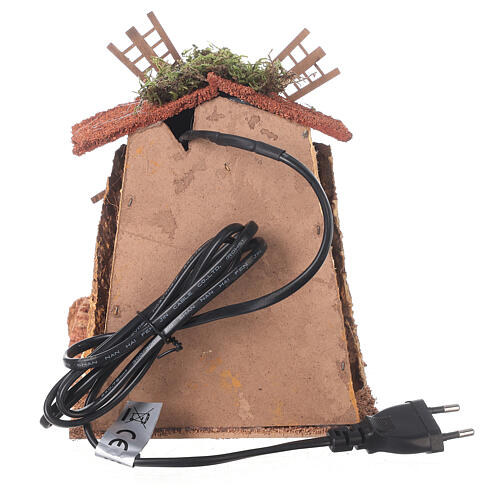 Młyn rustykalny z wiatrakiem, do szopki 10-12 cm, 20x15x10cm 5