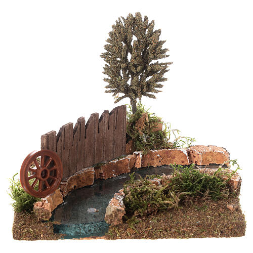 River curve with tree for Nativity Scene with 8 cm characters 15x15x15 cm 1