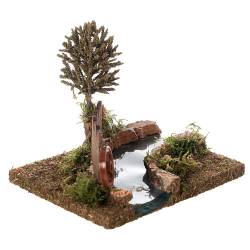 River curve with tree for Nativity Scene with 8 cm characters 15x15x15 cm 4