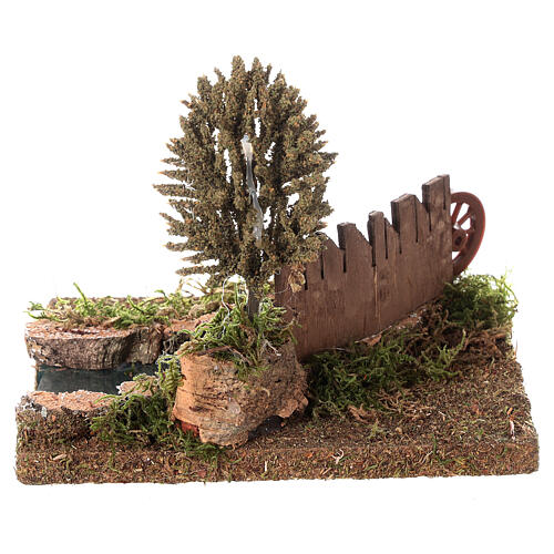 River curve with tree for Nativity Scene with 8 cm characters 15x15x15 cm 5