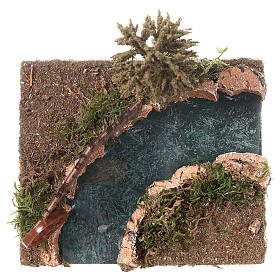 Curved river and tree for nativity scene 8 cm 15x15x15cm