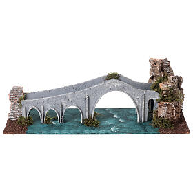 Teufelsbrücke im Stil des 19. Jahrhunderts für Krippe 6-8 cm, 10x40x10 cm