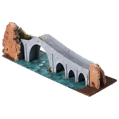 Teufelsbrücke im Stil des 19. Jahrhunderts für Krippe 6-8 cm, 10x40x10 cm 5