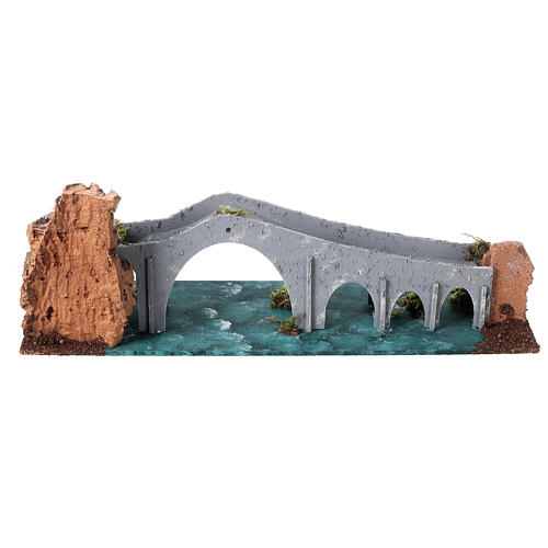 Teufelsbrücke im Stil des 19. Jahrhunderts für Krippe 6-8 cm, 10x40x10 cm 6