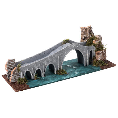 Ponte do Diabo estilo século XIX para presépio com figuras de 6-8 cm 10x40x10 cm 2