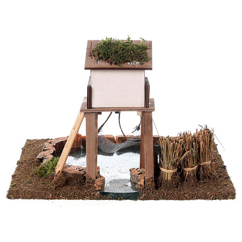 Lake with fisherman's shanty for Nativity Scene with 10 cm characters 15x25x20 cm 6