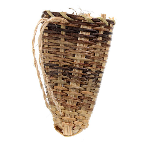Wicker basket to carry on the back 6 cm for 15 cm Nativity Scene 4