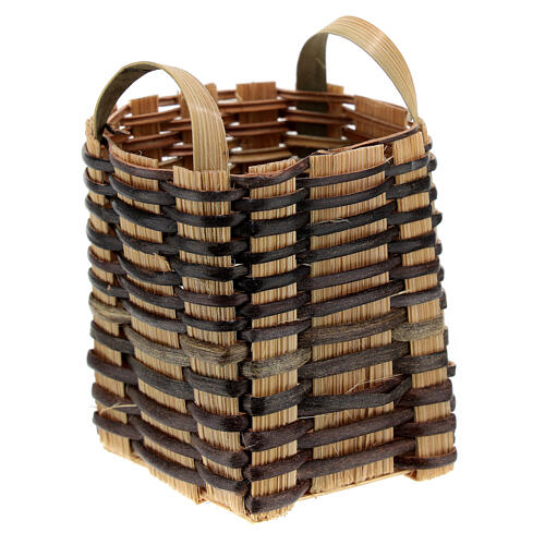 Wicker basket square 5x5x5 cm, 12 cm nativity 2