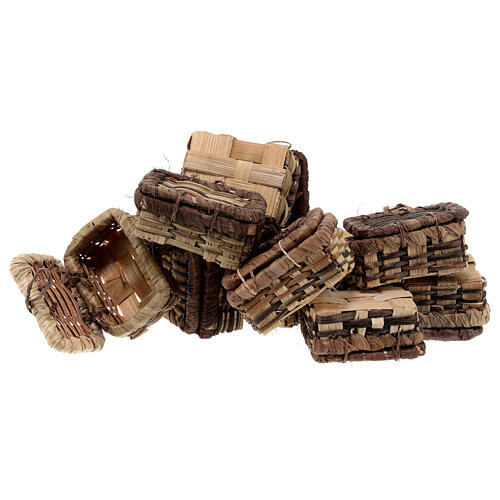 Scatola vimini 5x5x5 cm presepe 8 cm 3
