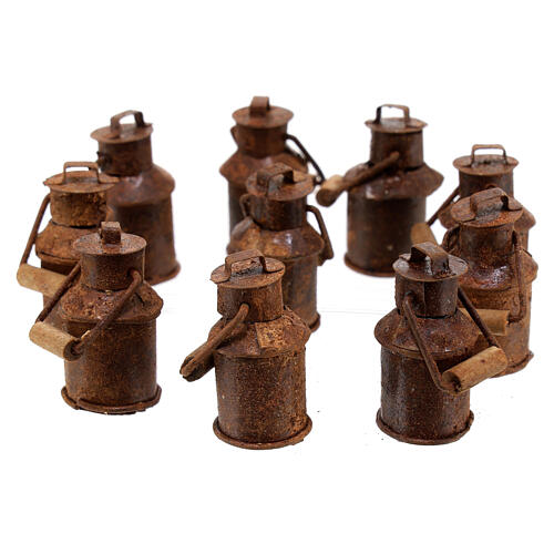 Secchio latte arrugginito 5 cm presepe 6-8 cm 3