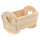 Wooden crib with cut-out heart 10x10 cm for 8-10 cm Nativity Scene s2