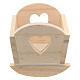 Berço de madeira com coração 10x10 cm para presépio com figuras de 8-10 cm s1