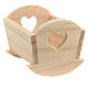 Berço de madeira com coração 10x10 cm para presépio com figuras de 8-10 cm s3