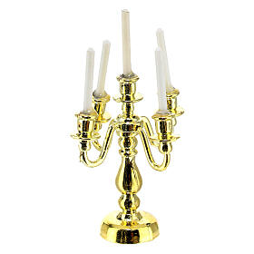 Golden candlestick 10x5 cm for 15 cm Nativity Scene