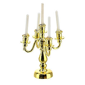 Golden candlestick 10x5 cm for 15 cm Nativity Scene