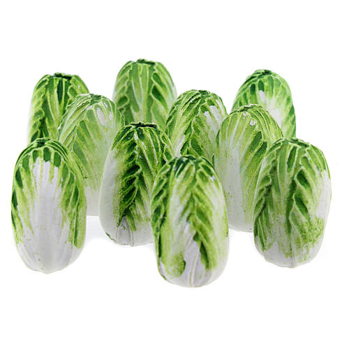 Set of 10 green cabbages 5x5 cm for 8 cm Nativity Scene 1