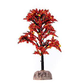 Baum mit rotem Laub, Krippenzubehör, 15 cm hoch, für 6-8 cm Krippe