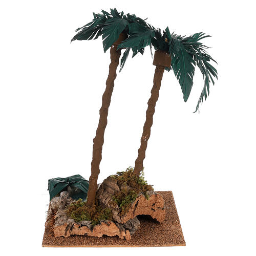 Palmier double avec oasis 30x20x20 cm crèche 12-15 cm 4