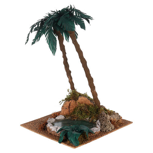 Double palm with pond 30x20x20 cm for 12-15 cm nativity scene 3