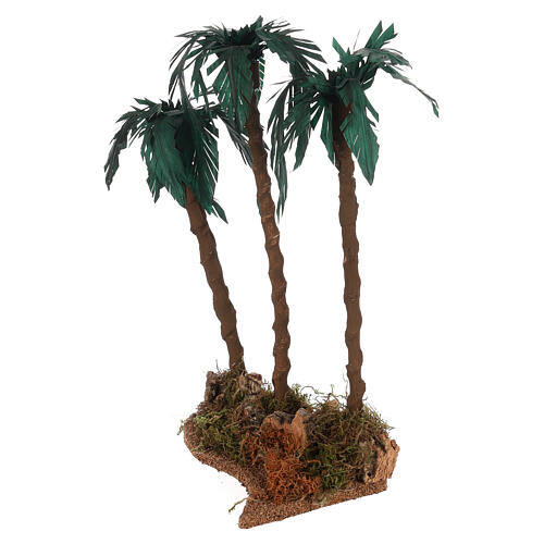 Palmeira tripla 35x20x15 cm presépio 12-15 cm 2