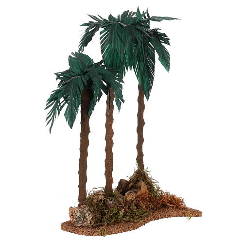 Palmeira tripla 35x20x15 cm presépio 12-15 cm 3