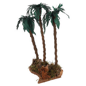 Triple palm tree 35x20x15 cm, nativity 12-15 cm