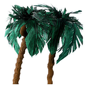 Palmier double avec lac résine 25x20x20 cm crèche 8 cm