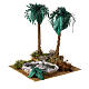 Palmeira dupla com lago resina 25x20x20 cm para presépio com figuras de 8 cm s3