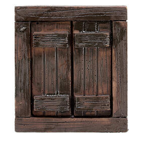 Fensterläden geschlossen, Krippenzubehör, Resin, für 8 cm Krippe, 6,5x6 cm