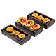 Boxes 3 pcs pizza bread donuts resin nativity scene 8 cm 5x2x1 cm s2