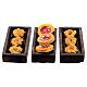 Boxes 3 pcs pizza bread donuts resin nativity scene 8 cm 5x2x1 cm s3