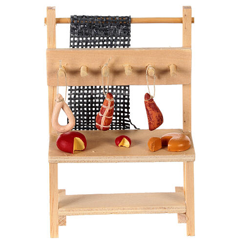 Meats and cheese stall for 10 cm Nativity Scene, 15x10 cm 1