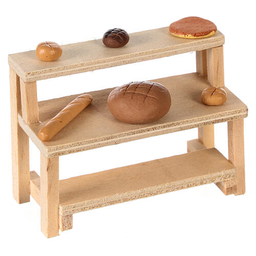 Bread stall for 10 cm Nativity Scene, 10x10x5 cm 2