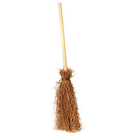 Straw broom of 12 cm for 12-14 cm Nativity Scene